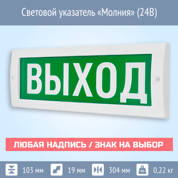 Световой указатель Молния (24В)